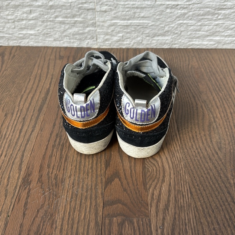 Golden Goose MidStar Black Glitter Sneakers, Good Condition: Size 8 - Picture 3 of 14
